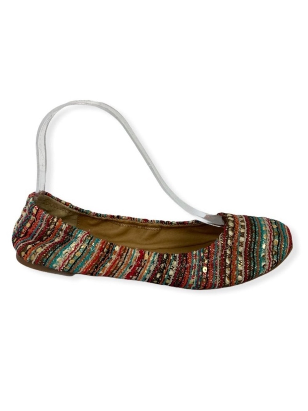 Lucky Brand Emmie Ballet Flats‎ Sequin Embroidered Size 6.5 Round Toe Bohemian